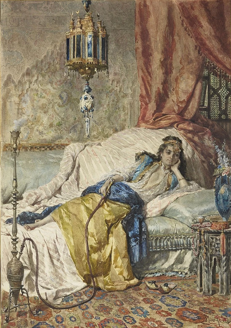 La fumatrice di narghilè